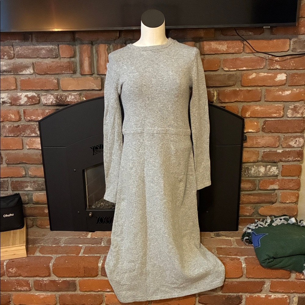 Zara Gray Long Italian Yarn Dress